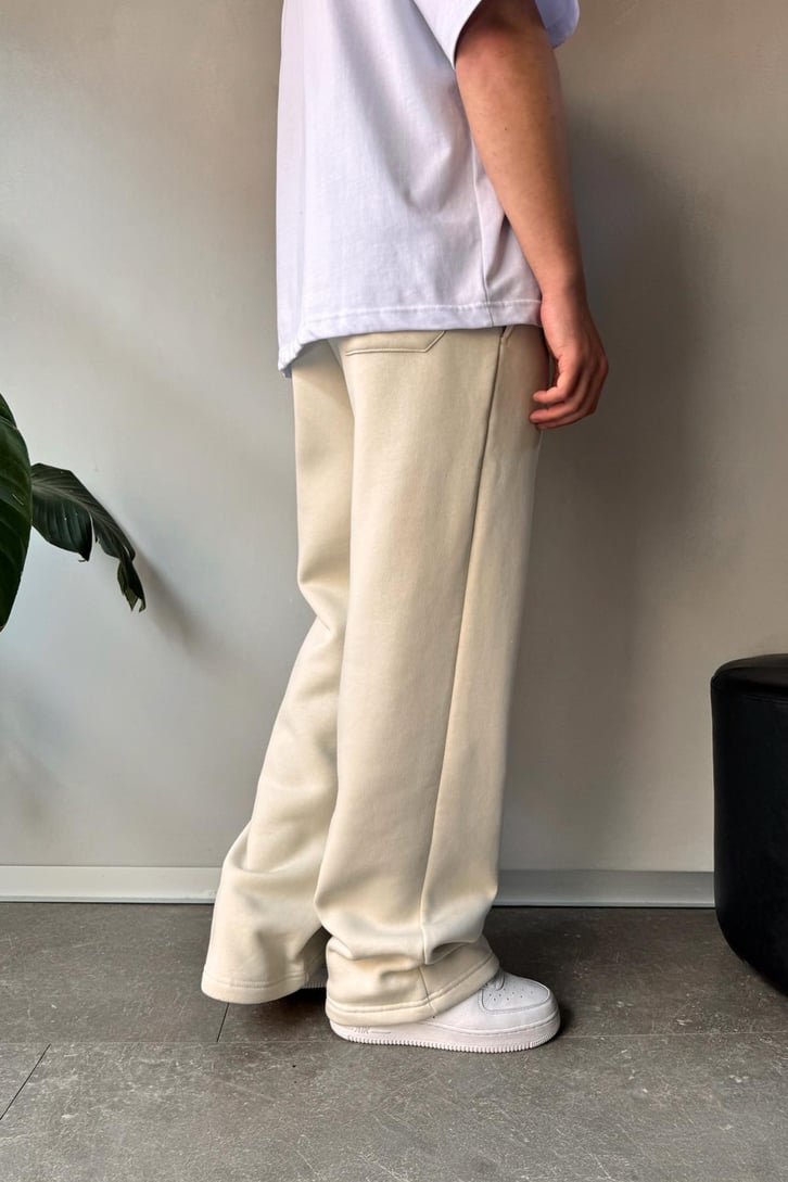 Basic Bej Baggy Eşofman Altı