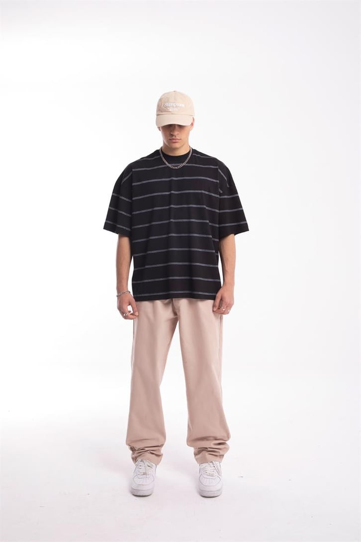 Basic Bej Baggy Pantolon