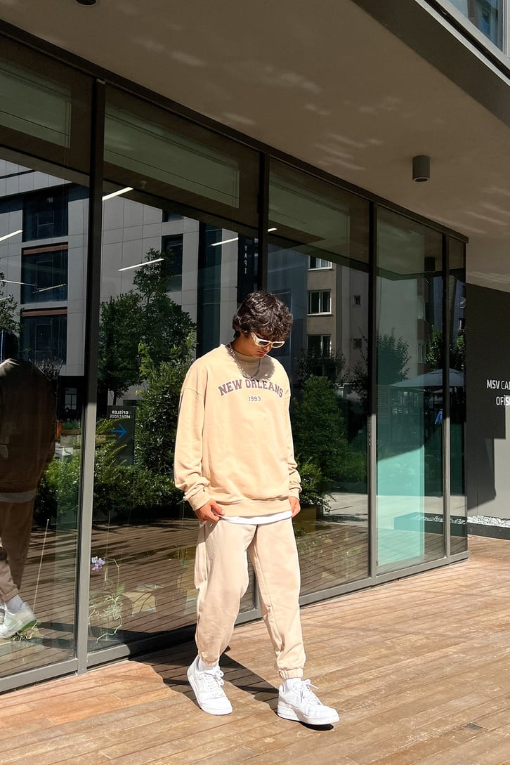Basic Bej Jogger Eşofman Altı