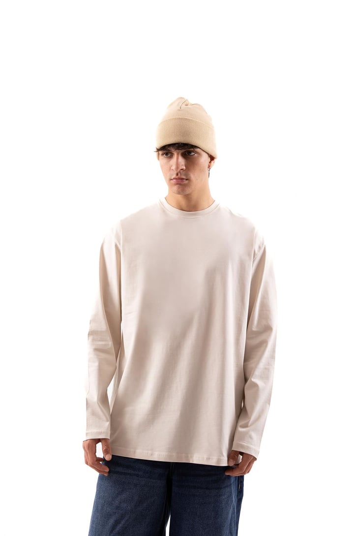 Basic Bej Long Sleeve Tişört