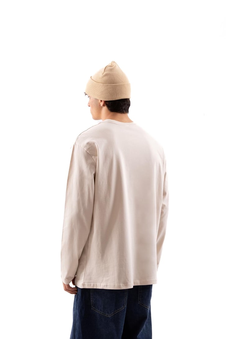 Basic Bej Long Sleeve Tişört