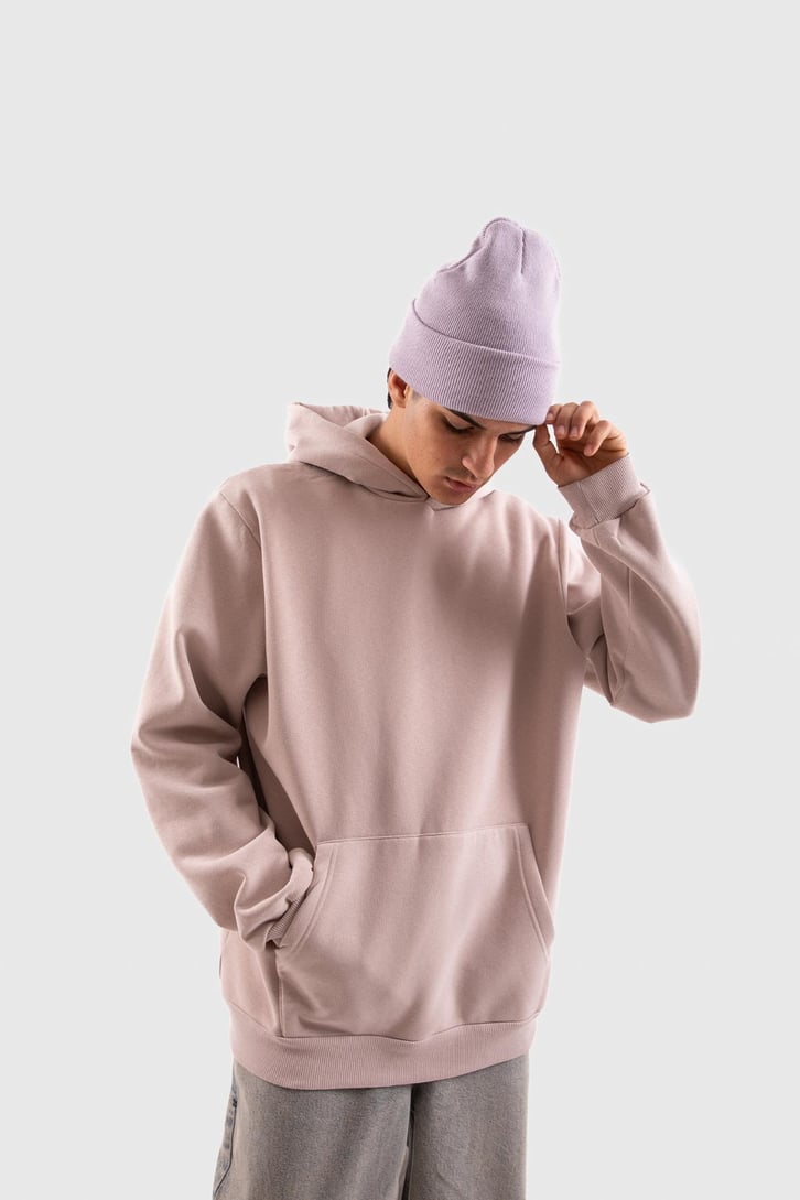 Basic Bej Oversize Hoodie