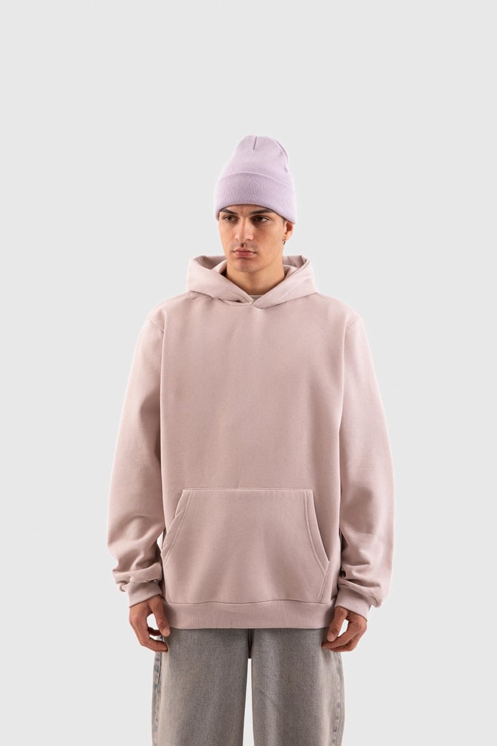 Basic Bej Oversize Hoodie