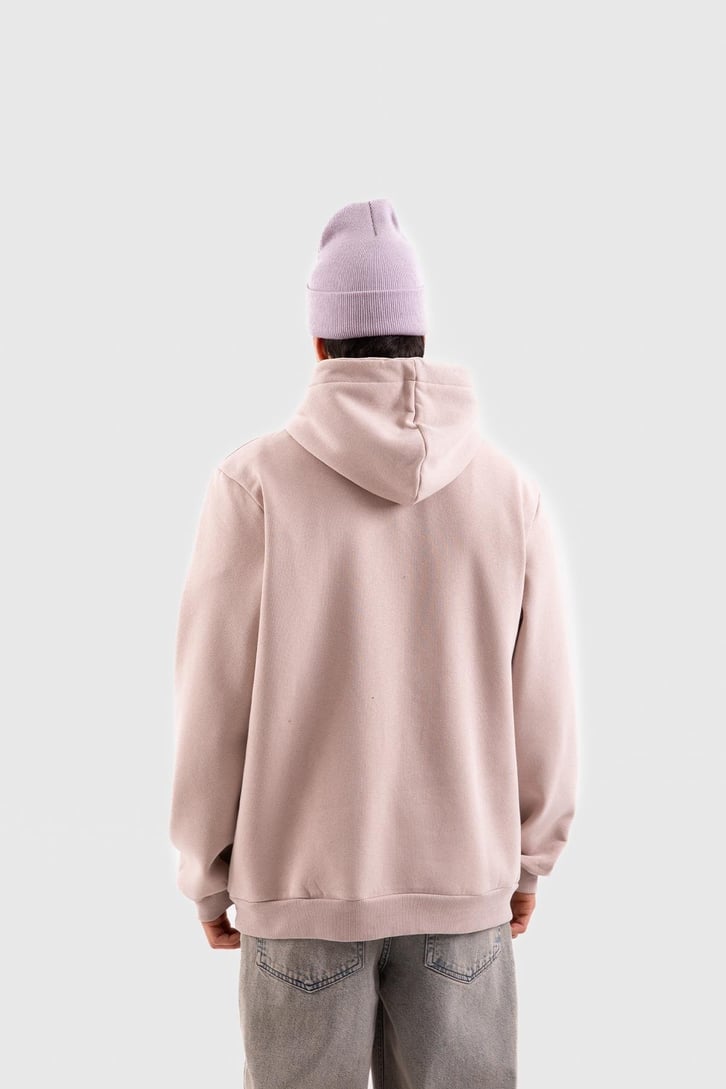 Basic Bej Oversize Hoodie
