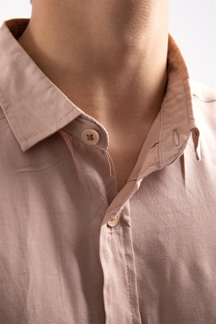 Basic Bej Oversize Kısa Kol Gömlek