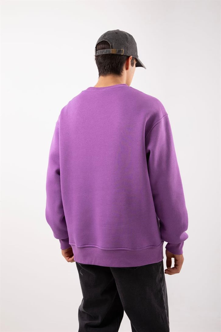 Basic Bej Oversize Sweatshirt