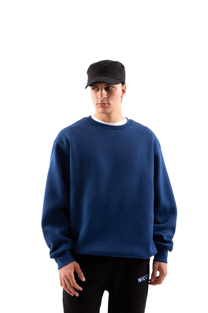Basic Bej Oversize Sweatshirt