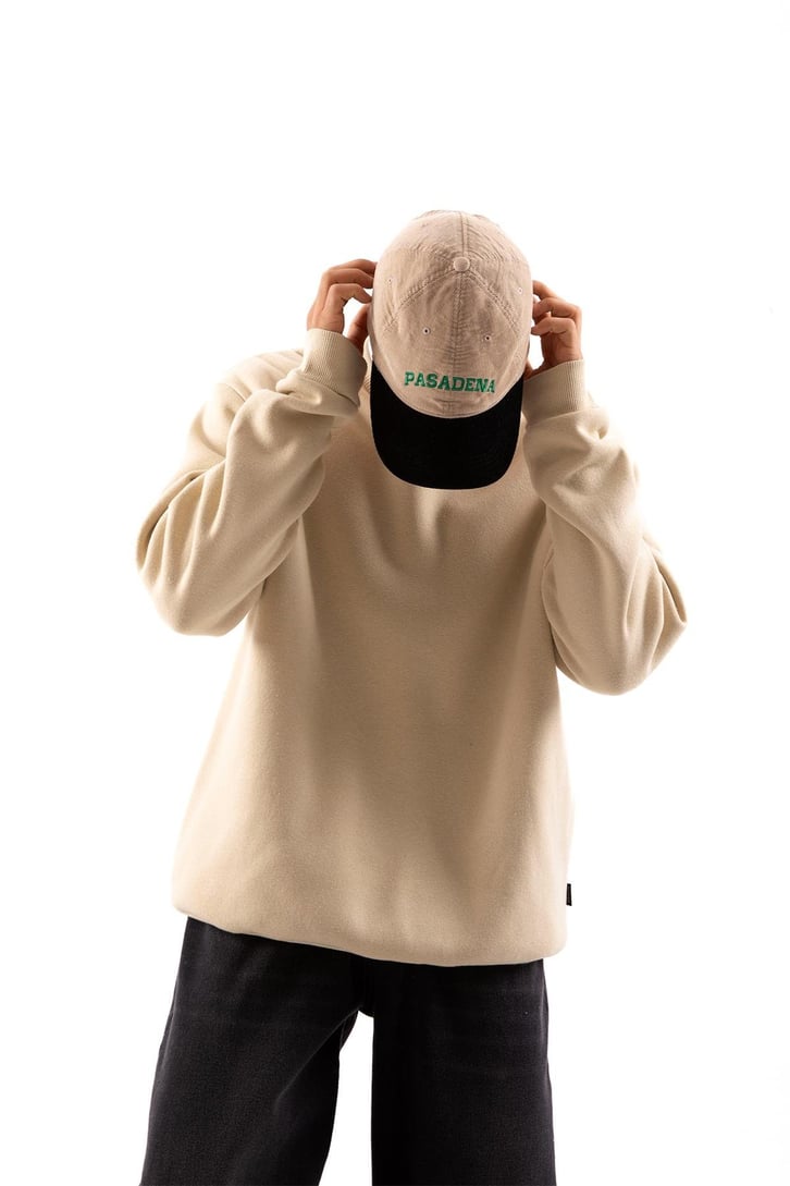 Basic Bej Oversize Sweatshirt