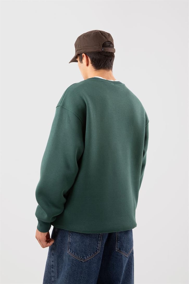 Basic Bej Oversize Sweatshirt