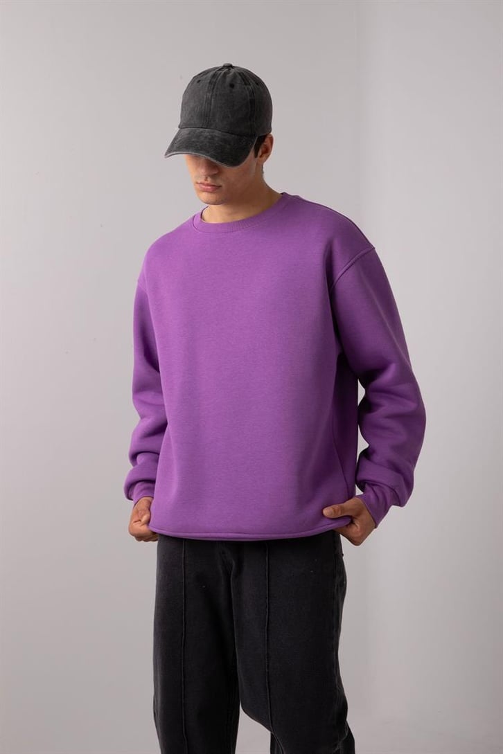 Basic Bej Oversize Sweatshirt