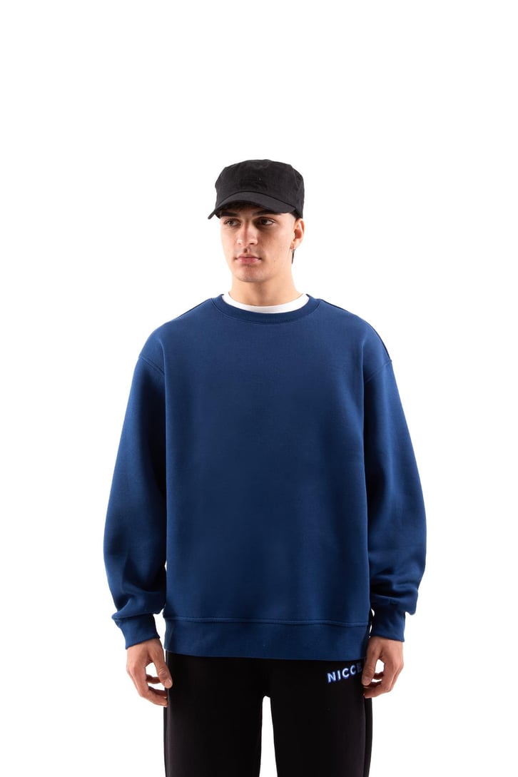 Basic Bej Oversize Sweatshirt
