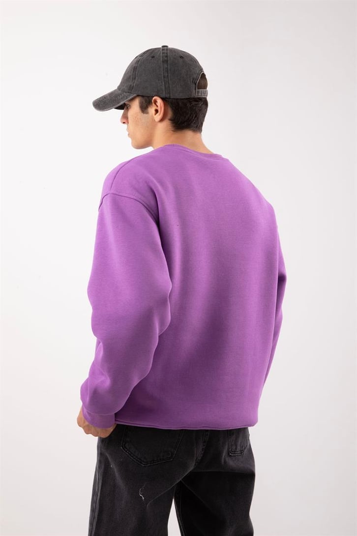 Basic Bej Oversize Sweatshirt