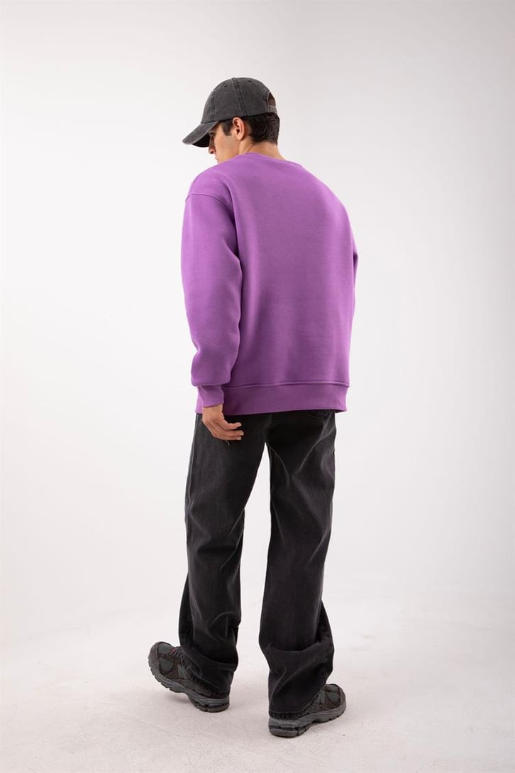 Basic Bej Oversize Sweatshirt