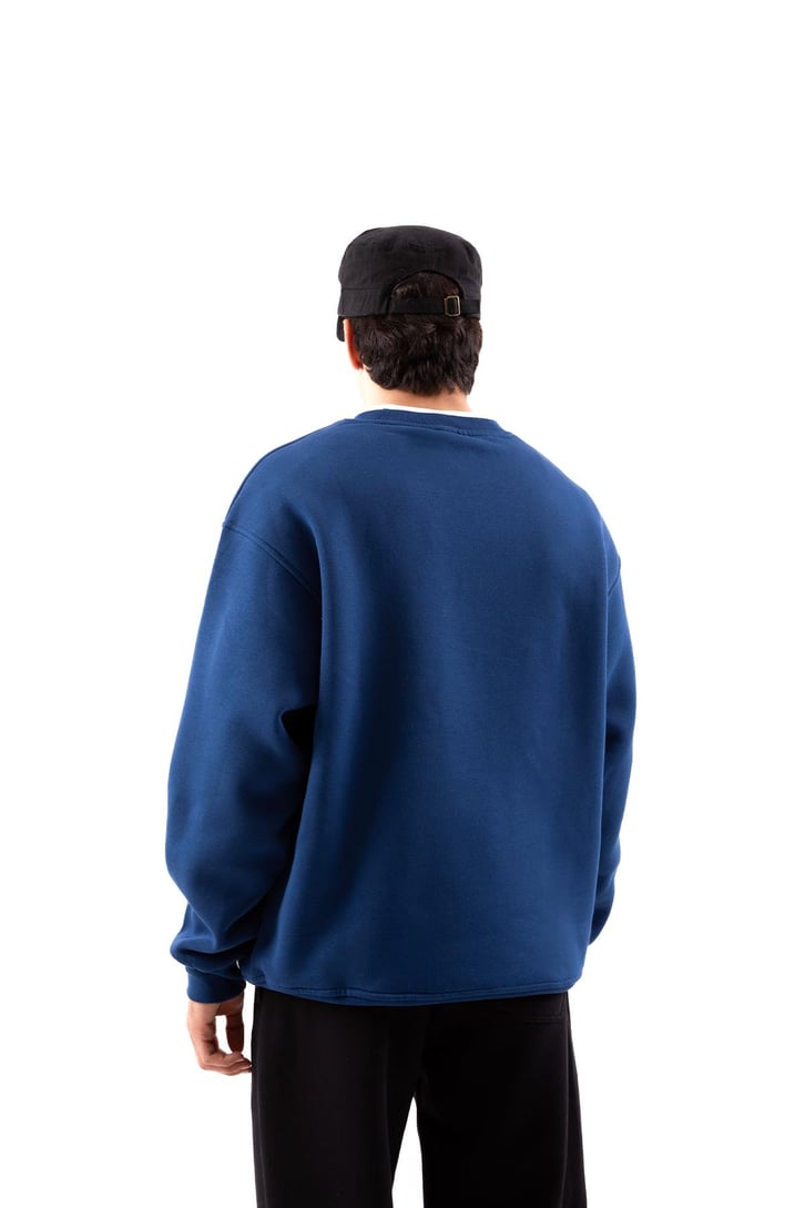 Basic Bej Oversize Sweatshirt