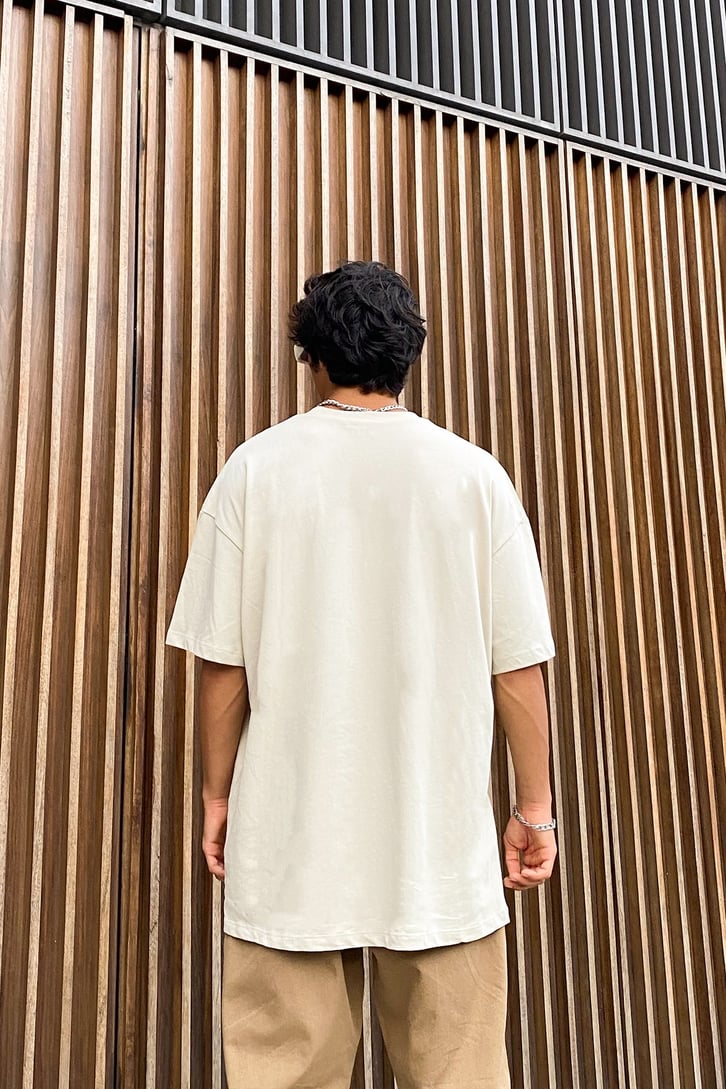 Basic Bej Oversize Tshirt