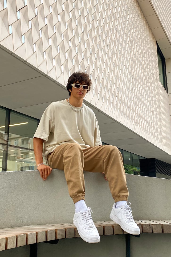 Basic Bej Oversize Tshirt