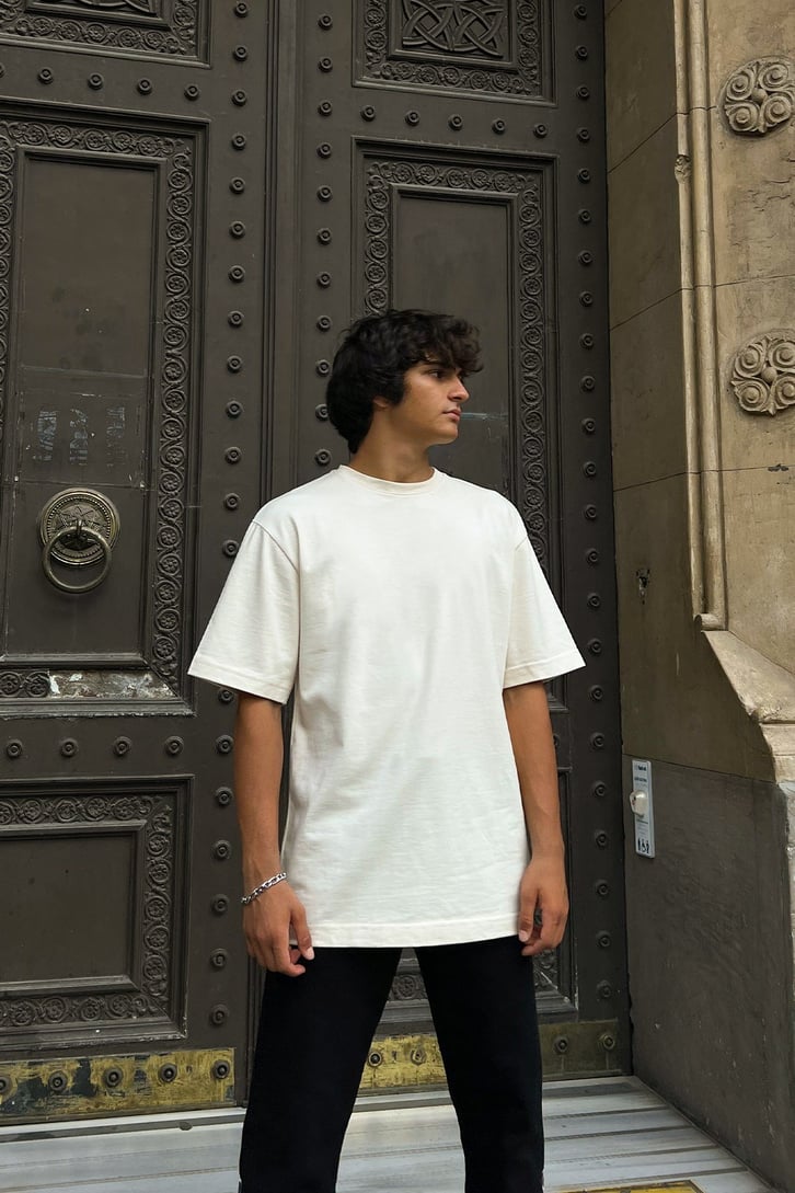 Basic Bej Oversize Tshirt
