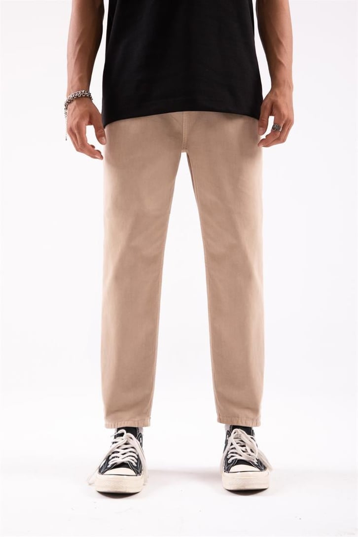 Basic Bej Regular Fit Pantolon
