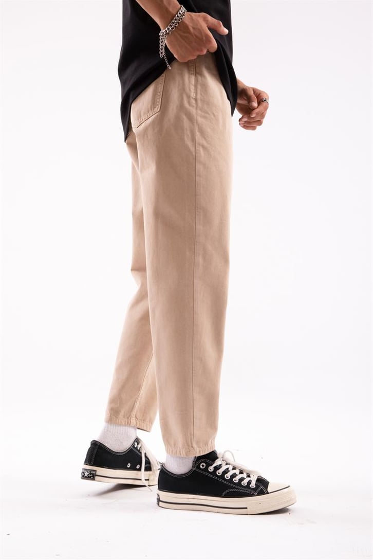 Basic Bej Regular Fit Pantolon