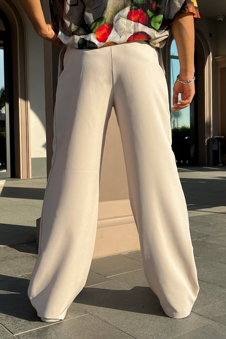 Basic Bej Relaxed Kumaş Pantolon