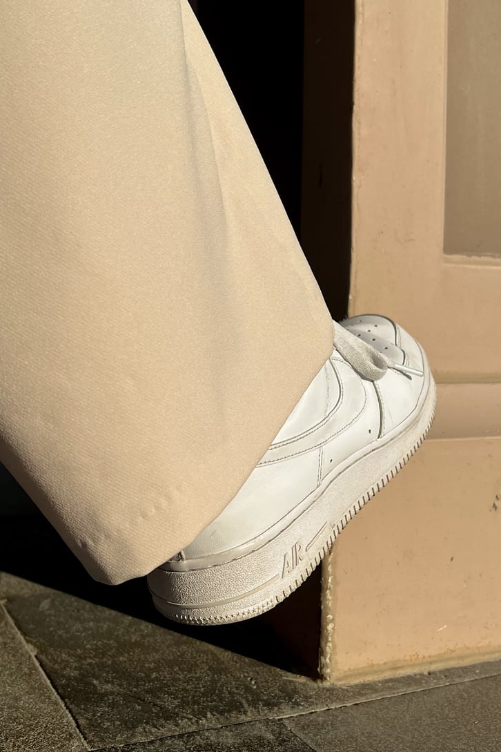 Basic Bej Relaxed Kumaş Pantolon