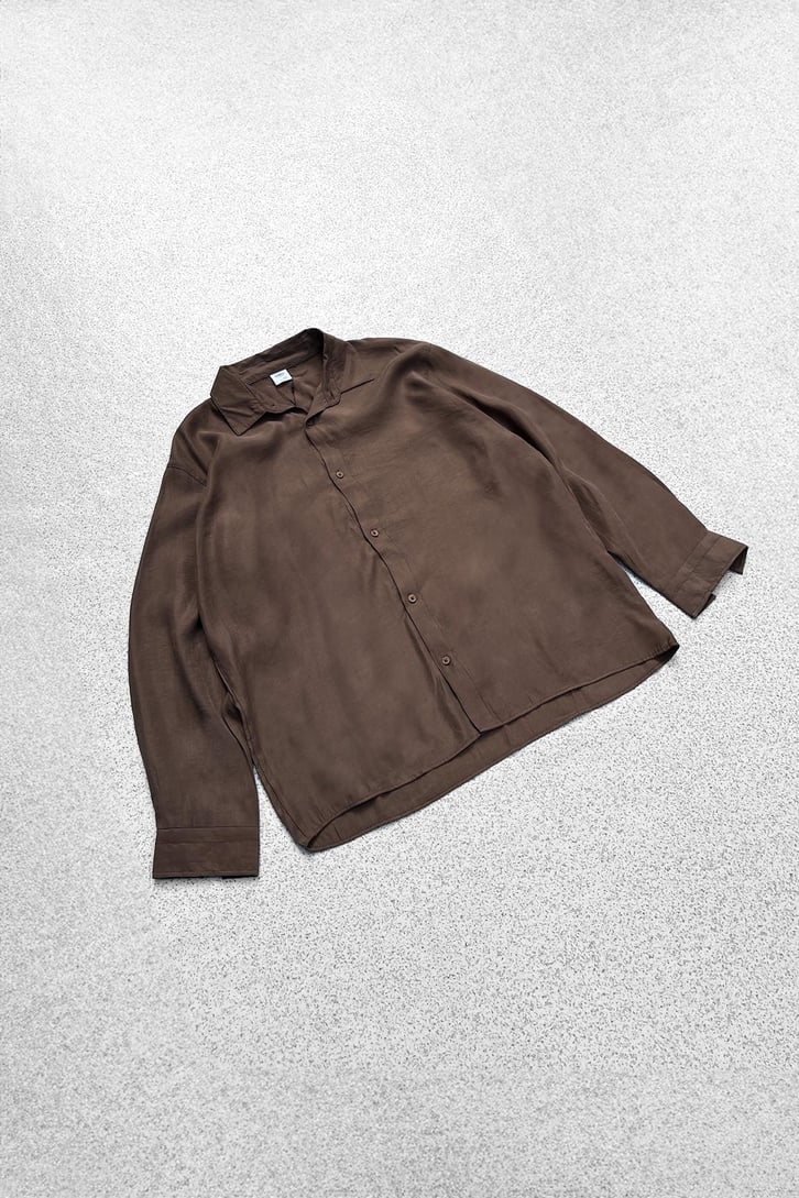 Basic Bej Uzun Kol Oversize Gömlek