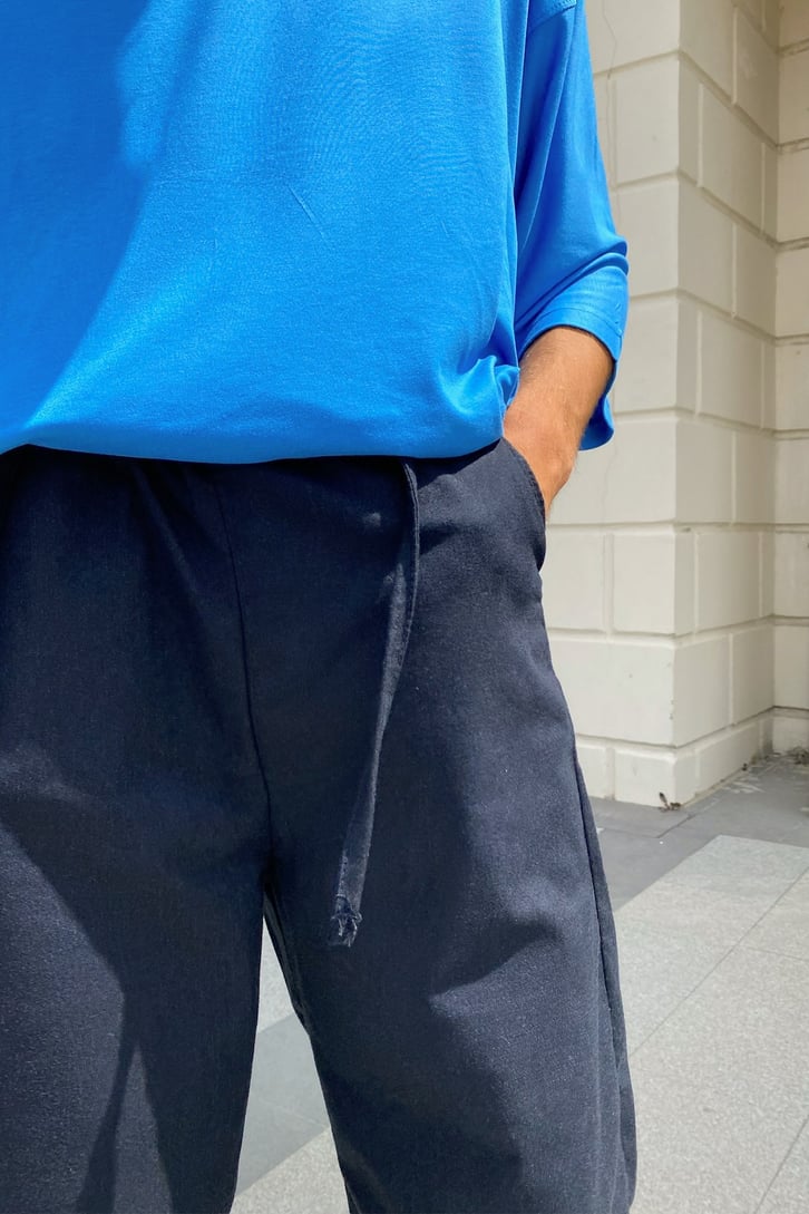 Basic Bel Bağcıklı Baggy Jean