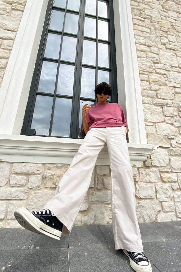 Basic Bel Bağcıklı Baggy Jean