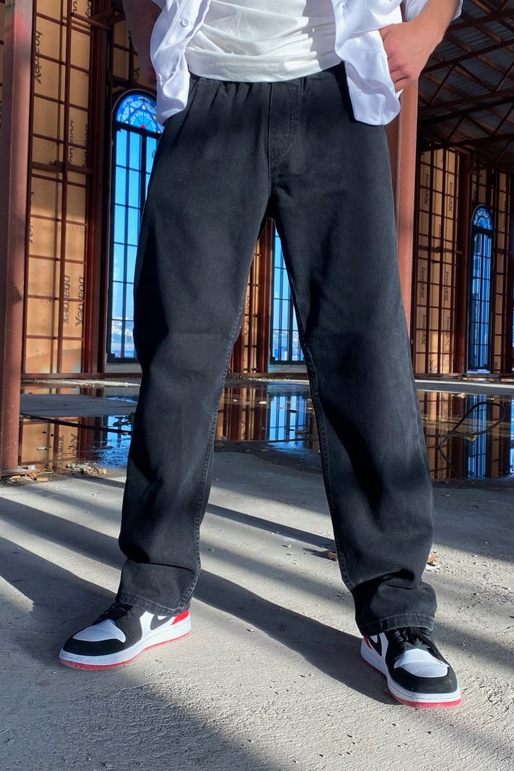 Basic Bel Lastikli Baggy Jean