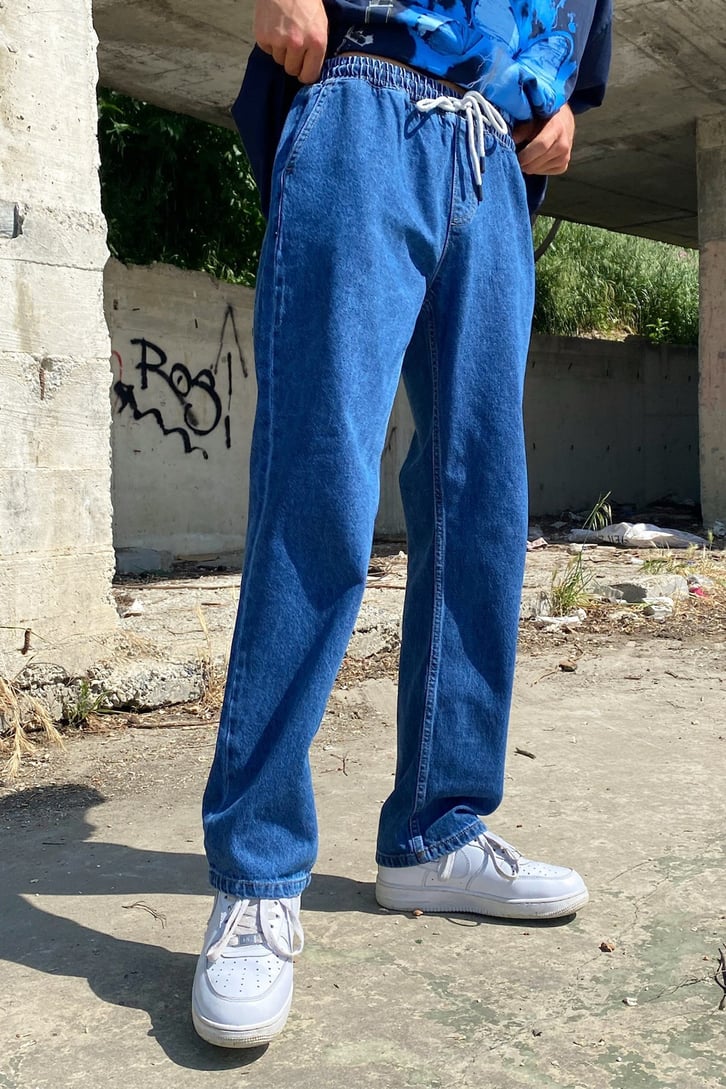 Basic Bel Lastikli Baggy Jean