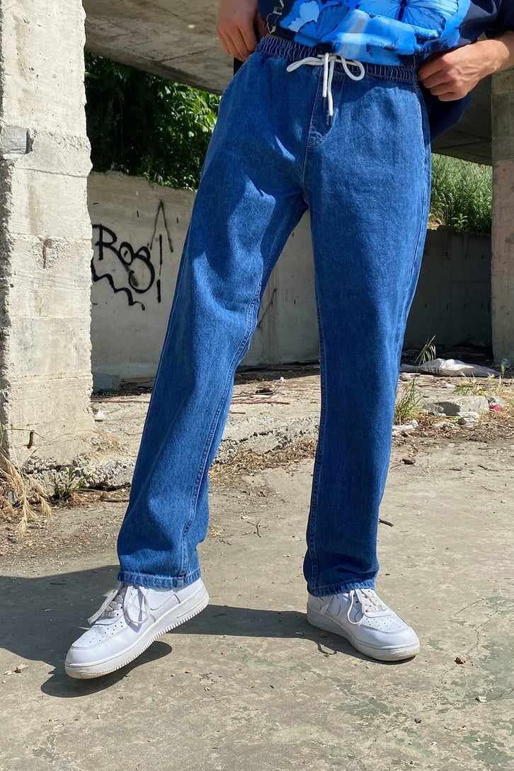 Basic Bel Lastikli Baggy Jean