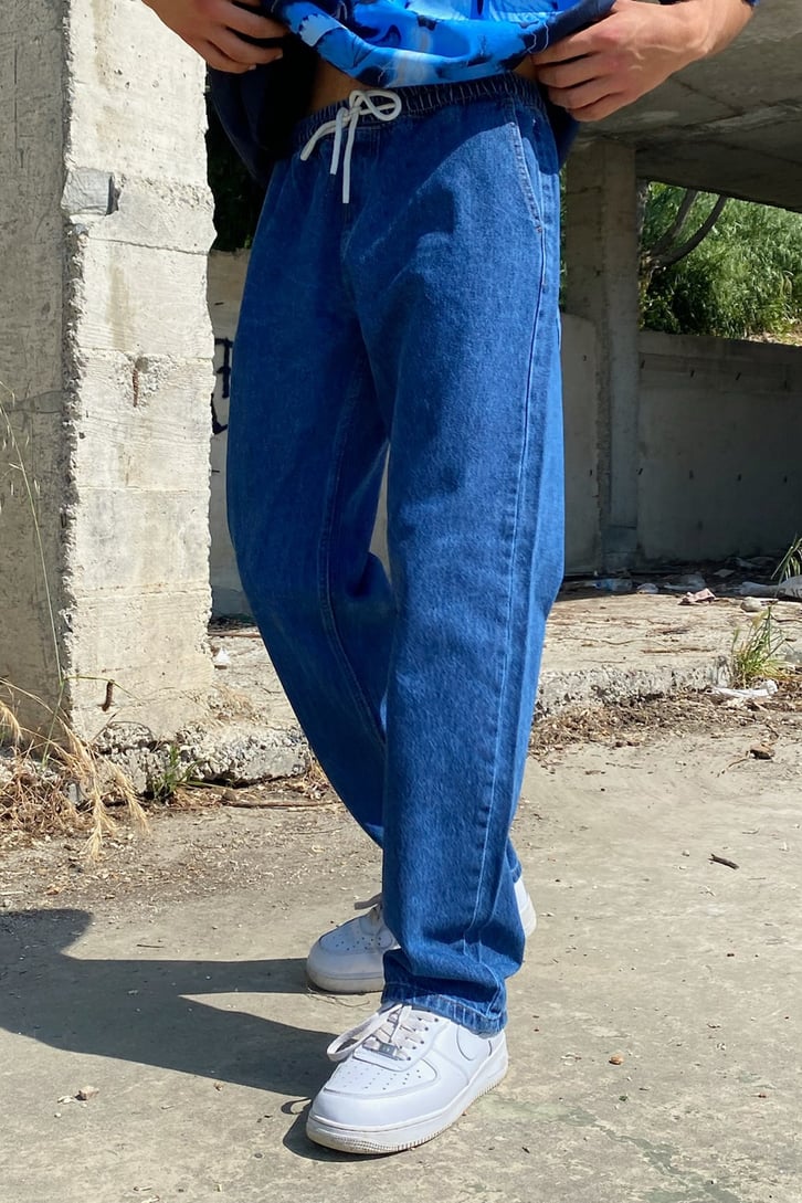 Basic Bel Lastikli Baggy Jean