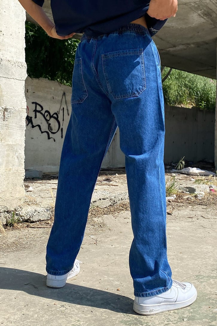 Basic Bel Lastikli Baggy Jean