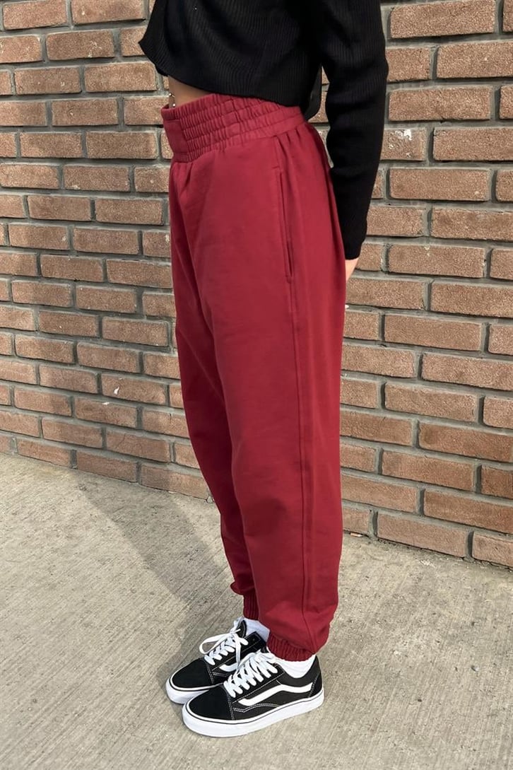 Basic Bel Lastikli Basic Bordo Eşofman Altı