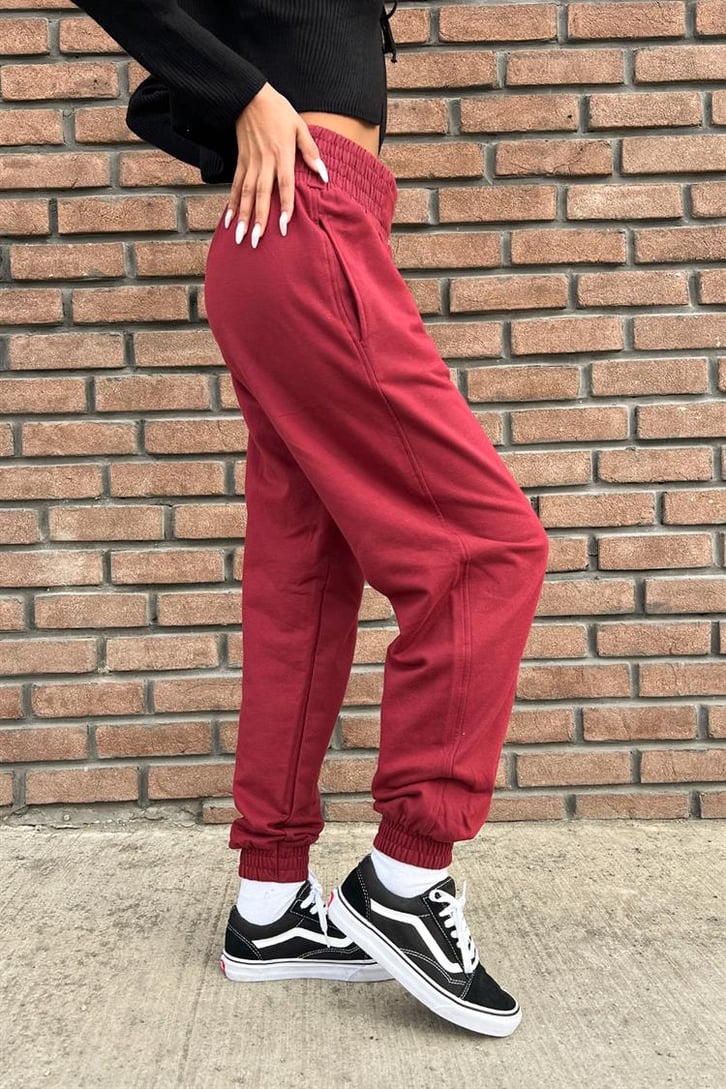 Basic Bel Lastikli Basic Bordo Eşofman Altı