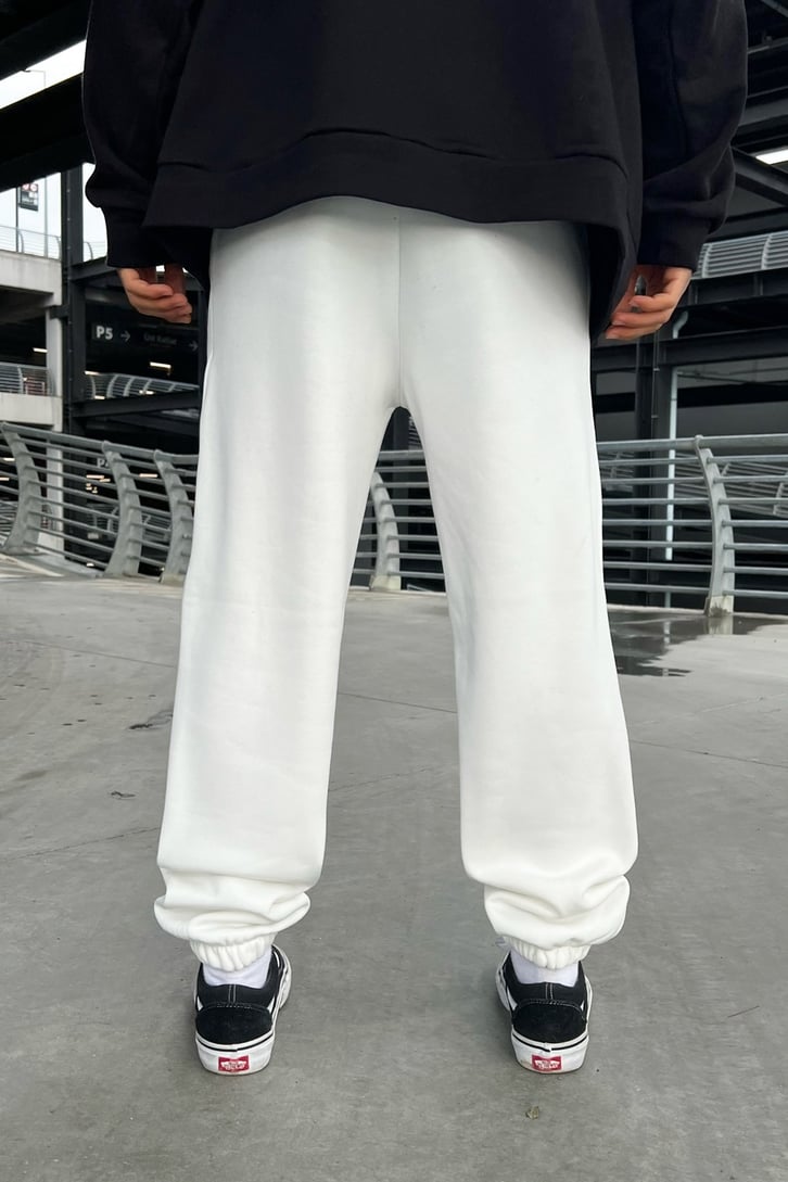 Basic Beyaz Jogger Fit Eşofman Altı