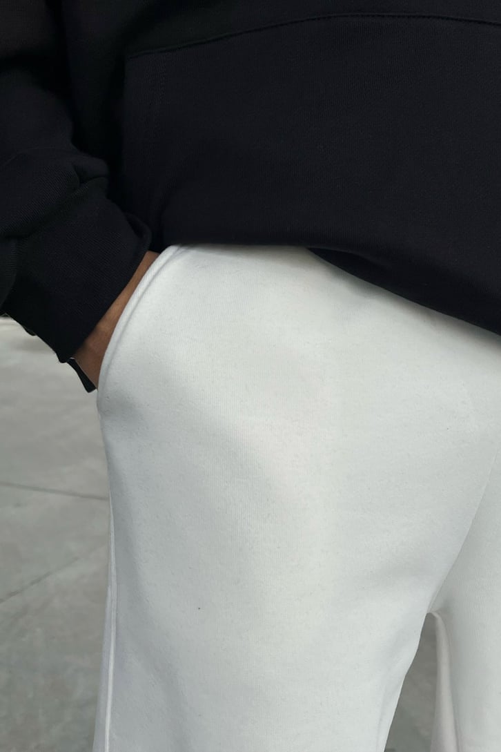 Basic Beyaz Jogger Fit Eşofman Altı