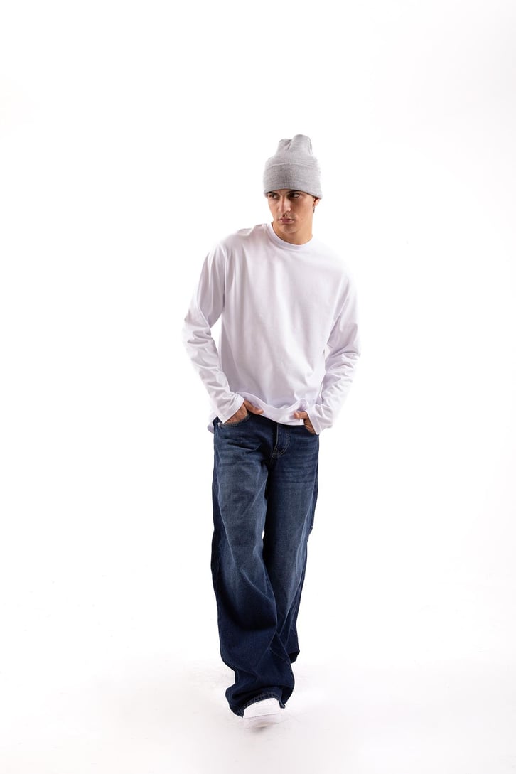 Basic Beyaz Long Sleeve Tişört