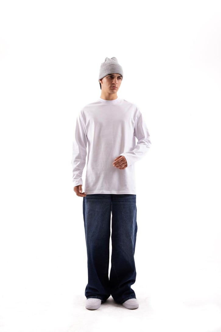 Basic Beyaz Long Sleeve Tişört
