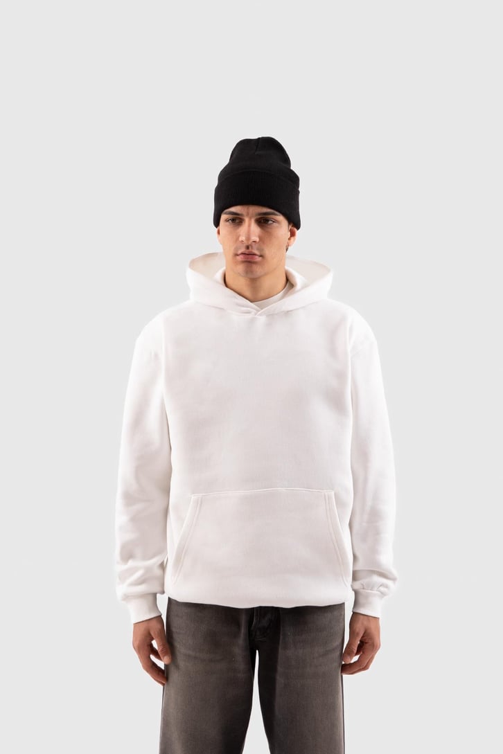 Basic Beyaz Oversize Hoodie