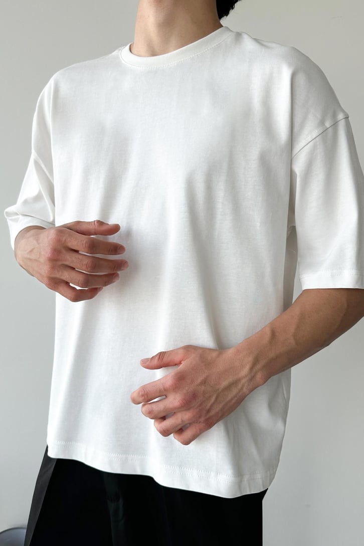 Basic Beyaz Oversize Tişört