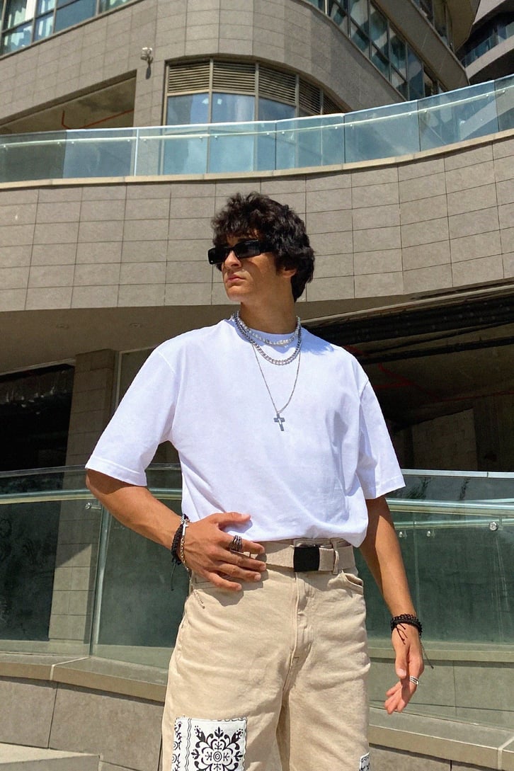 Basic Beyaz Oversize Tshirt