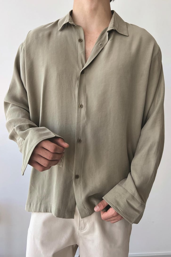 Basic Beyaz Uzun Kol Oversize Gömlek
