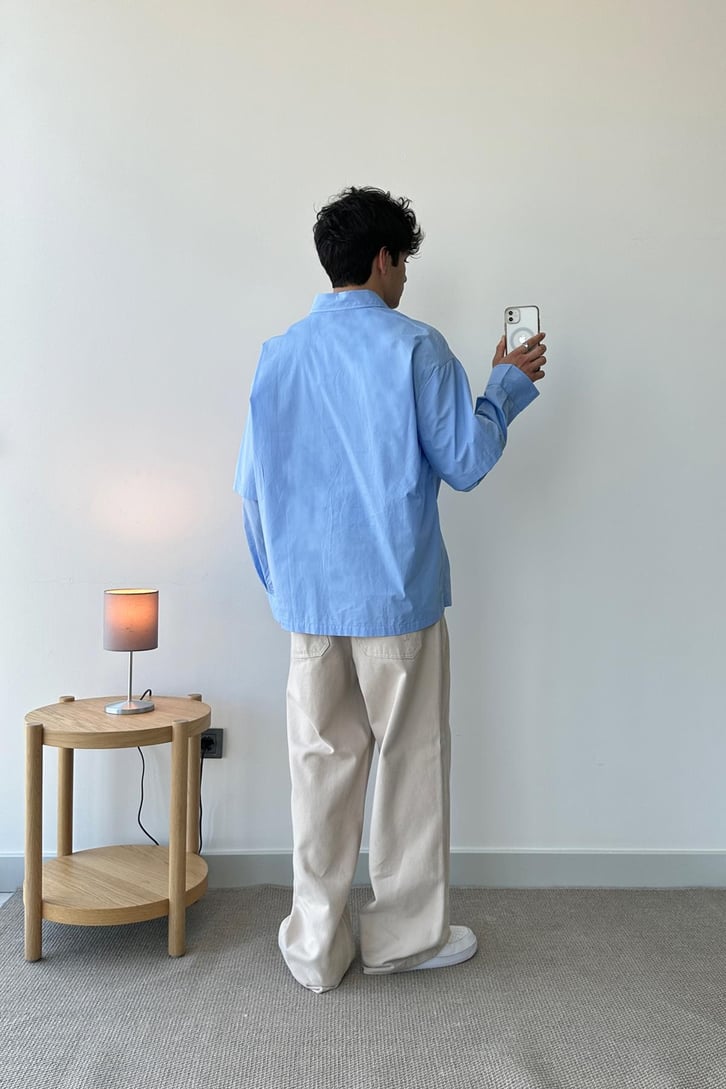 Basic Beyaz Uzun Kol Oversize Gömlek