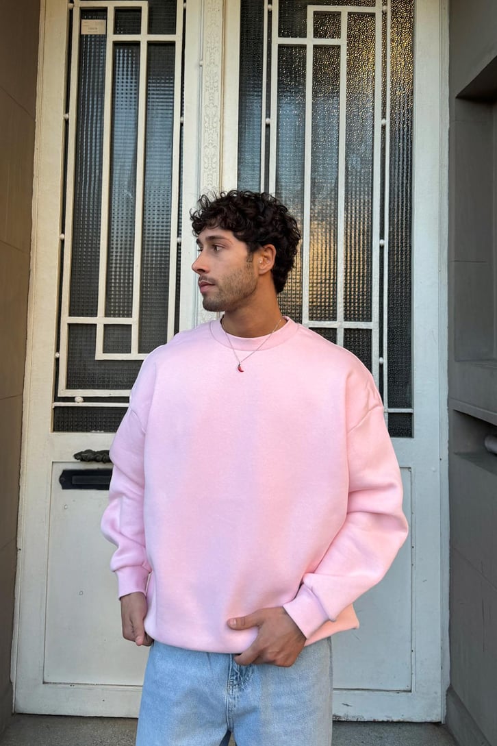 Basic Bisiklet Yaka Sweatshirt