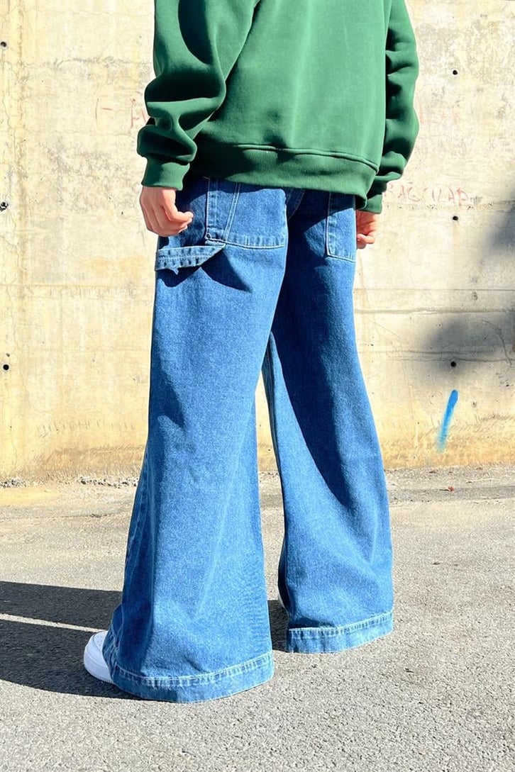 Basic Bol Paça Mavi Baggy Jean