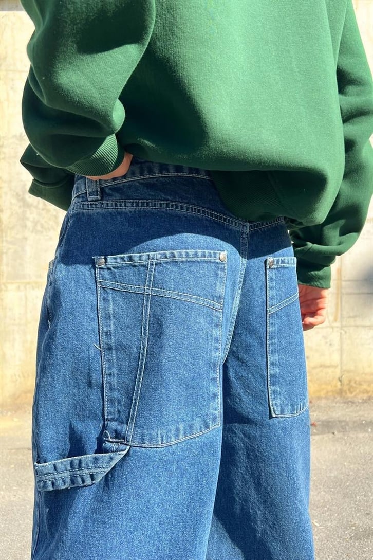 Basic Bol Paça Mavi Baggy Jean