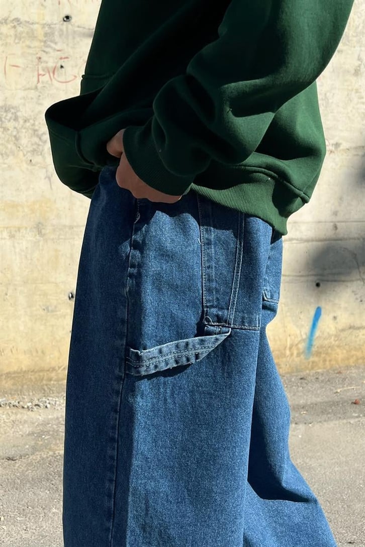 Basic Bol Paça Mavi Baggy Jean
