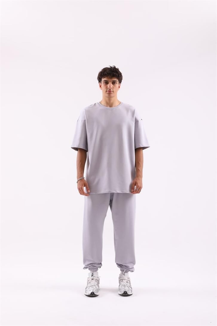 Basic Buz Gri Jogger Fit Eşofman Takımı