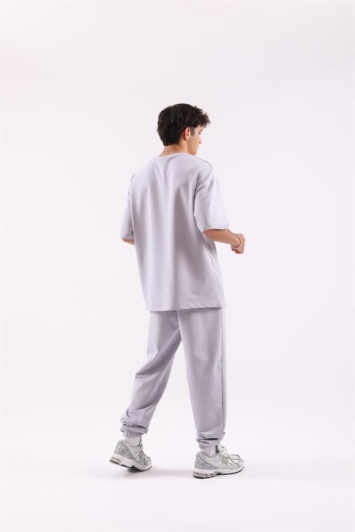 Basic Buz Gri Jogger Fit Eşofman Takımı
